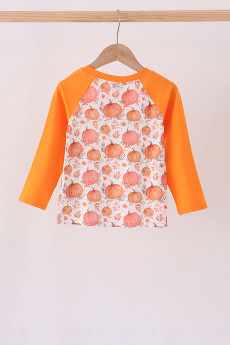Orange Pumpkin Print Top