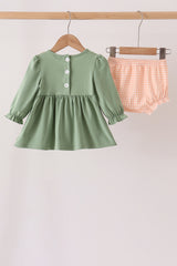 Green farm embroidery bloomer set