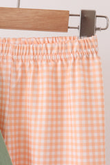 Green farm embroidery ruffle pants set