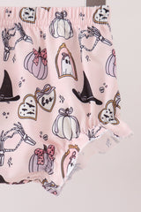 Purple spooky embroidery bloomer set