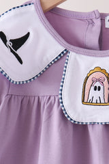 Purple spooky embroidery pants set