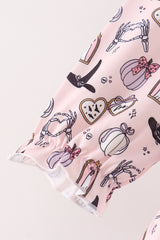 Pink Spooky print ruffle dress