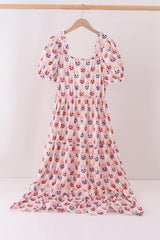 Jack-O-Lantern print tiered mom dress