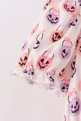 Jack-O-Lantern print tiered mom dress