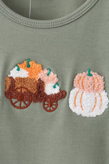 Green pumpkin french knot bloomer set