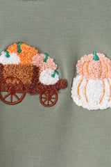 Green pumpkin french knot romper