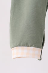 Green pumpkin french knot romper