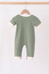 Green pumpkin french knot romper