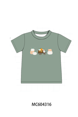 Green pumpkin french knot top
