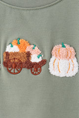 Green pumpkin french knot top