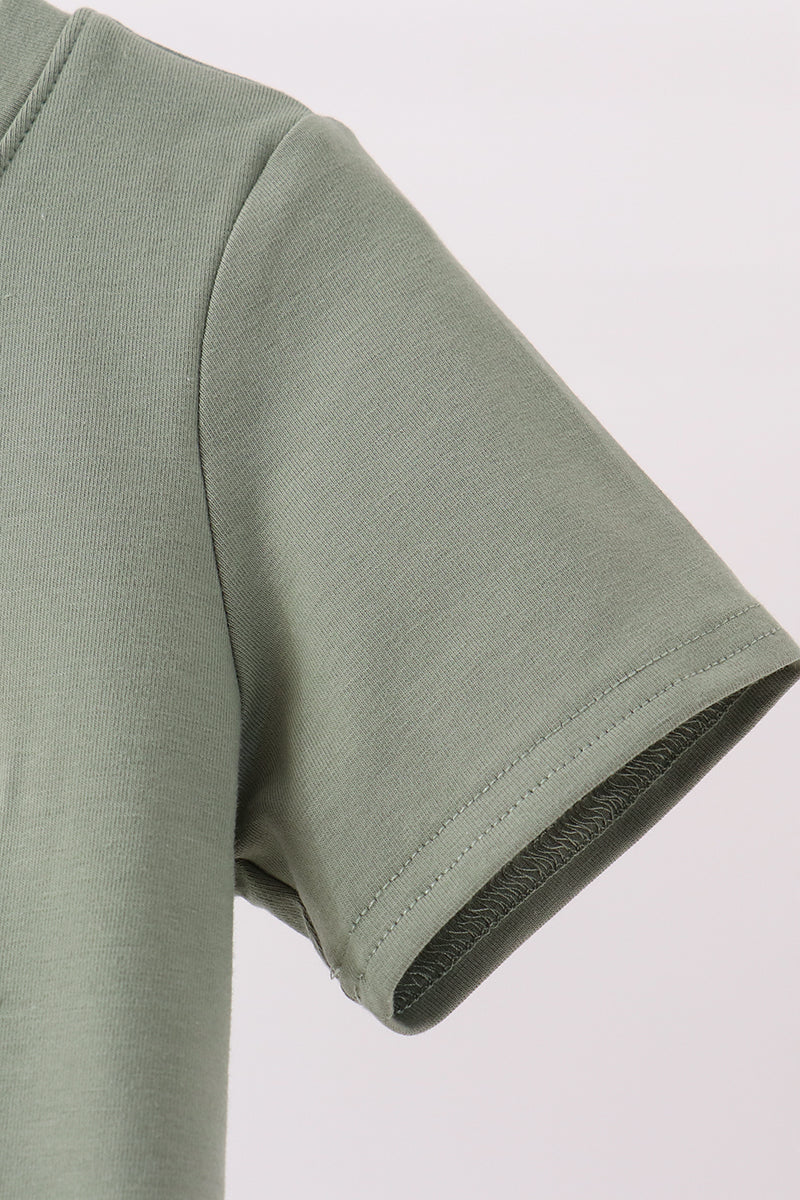 Green pumpkin french knot top