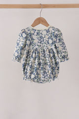 Vintage Floral Smocked Ruffle Bubble