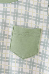 Sage plaid pocket bubble