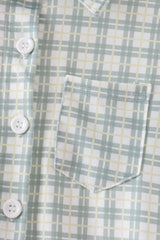 Sage plaid pocket button down shirt