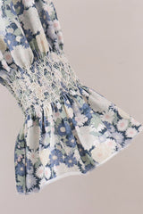 Vintage Floral Smocked Mom Dress
