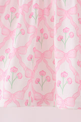 Pink floral ruffle pants set
