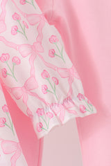Pink floral ruffle pants set