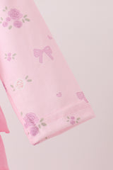 Pink floral bow ruffle bubble