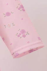 Pink floral bow ruffle dress