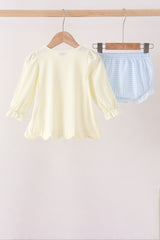 Beige goose embroidery bloomer set