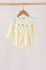 Beige goose embroidery ruffle bubble