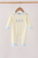 Beige goose embroidery romper