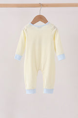 Beige goose embroidery romper
