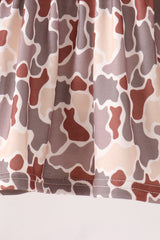 Khaki camoufalge cross deer embroidery ruffle bloomer set