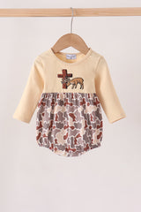 Khaki camoufalge cross deer embroidery bubble