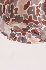 Khaki camoufalge cross deer embroidery bubble