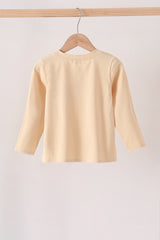 Khaki cross deer embroidery top