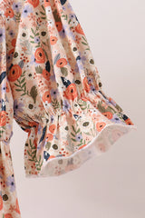 Coral floral tiered mom dress