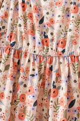 Coral floral tiered mom dress
