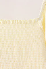 Cream smocked mom tiered dress