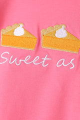 Pink sweet as pie embroidery ruffle bloomer set