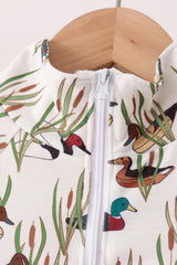 Duck embroidery half-zip pullover