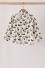 Duck embroidery half-zip pullover