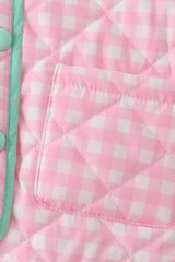 Pink hydrangea gingham ruffle jacket