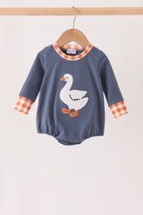 Navy goose applique bubble