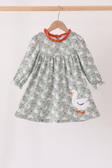 Grey goose applique ruffle dress