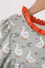 Grey goose applique ruffle dress
