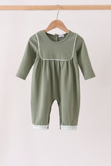 Green Solid Romper