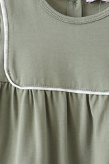 Green Solid Romper