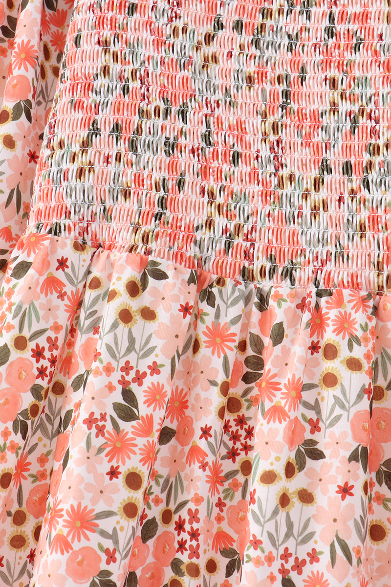 Floral smocked mom dress