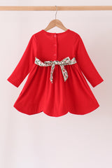 Red Bow Ruffle dress