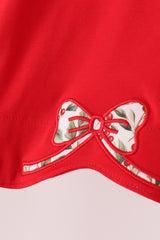 Red Bow Ruffle Pants Set