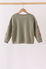 Green turkey sequin mom&me top