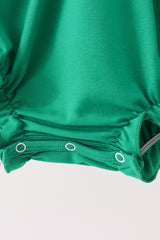 Green christmas tree bow applique ruffle bubble