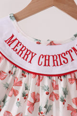 Merry christmas embroidery dress