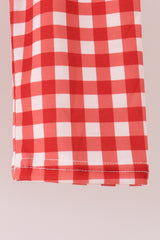 Goose embroidery ruffle gingham pants set